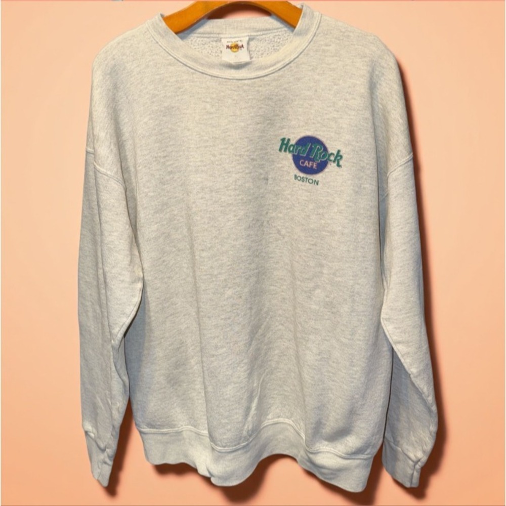 Vintage 90s Hard Rock Cafe Boston "Rock N Roll" Sweatshirt Mens XL VTG World Y2K